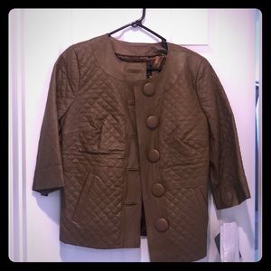 Brand New Terry Lewis leather brown jacket